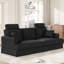 Modern 222cm Corduroy Recessed Arms Sofa With Removable Headrest-1139642739