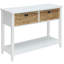 Console rectangulaire blanche avec rangement supplémentaire et apparence de table traditionnelle 2