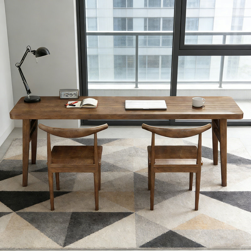 Palwinder Modern Simple Solid Pine Wood Desks, 29.52" H x 78.74" W x 23.62" D