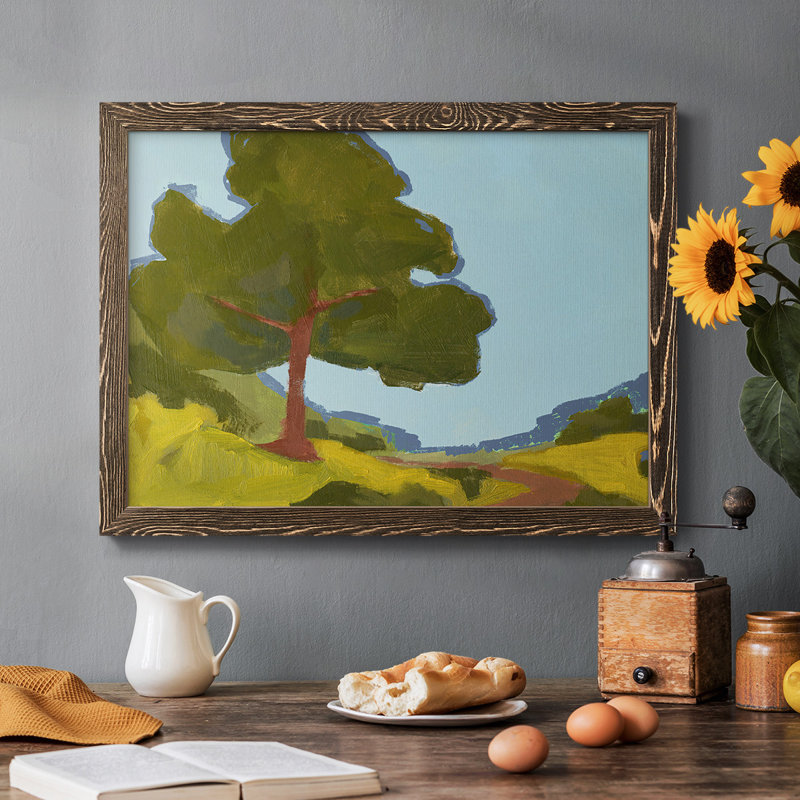 " Bright Park II ", Walnut Framed, 28" H x 42" W x 1.5" D