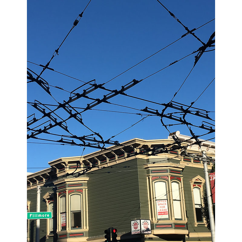 Décalcomanie murale scène san francisco street, H 18 po x l 14 po