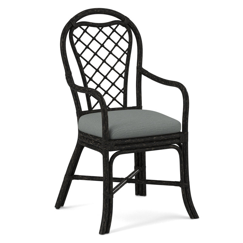 Trellis Dining Arm Chair, Antique Black, Ivory Crypton Performance; 0886-91