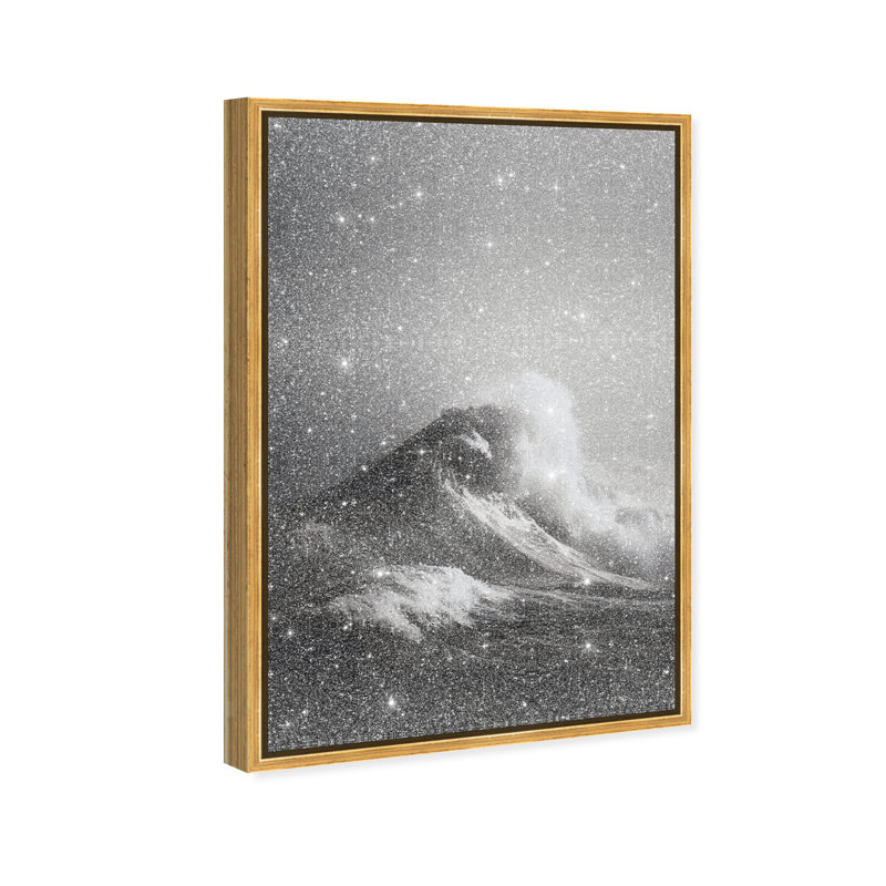 Tectonic Flow I Graphic Art Canvas, 37"H x 55"W, Gold Floater Frame