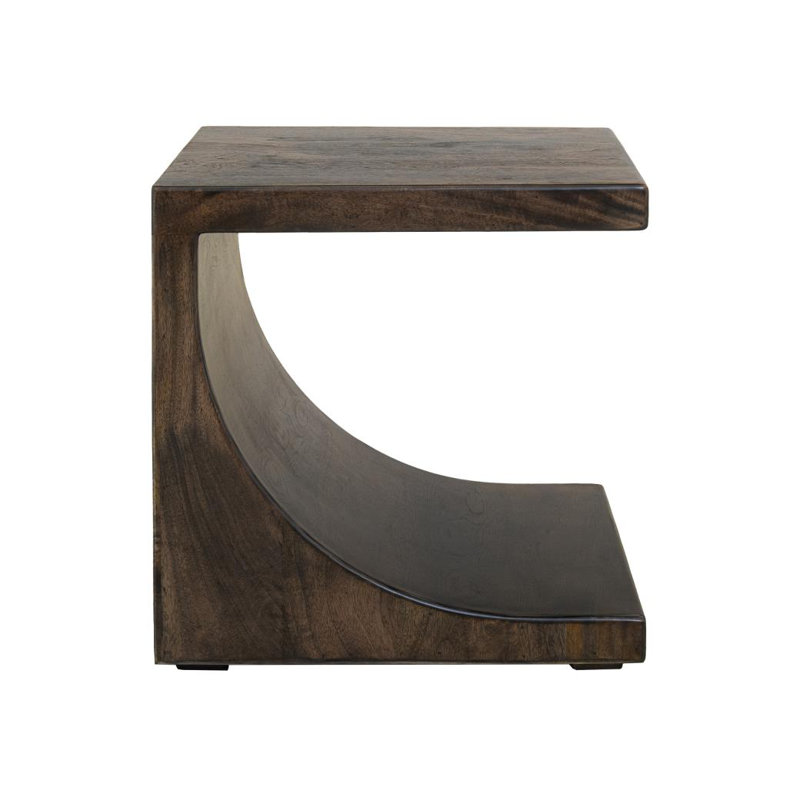 Table de bout en bois Mezquite foncé, 24,25 po H x 23,5 po L x 23,5 po P