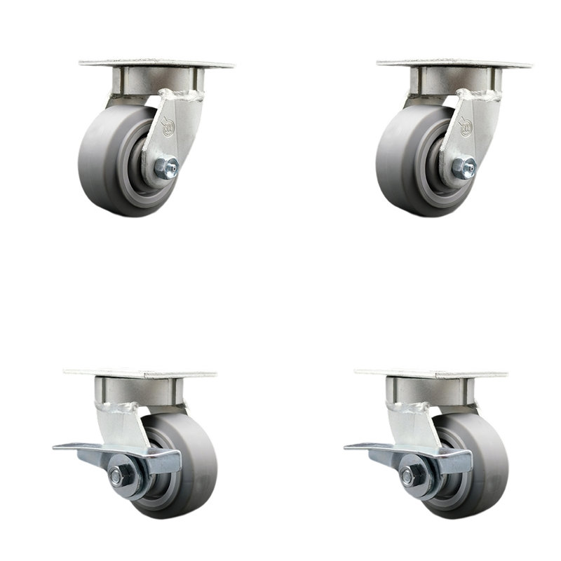 Roulettes pivotantes en plastique Kingpinless