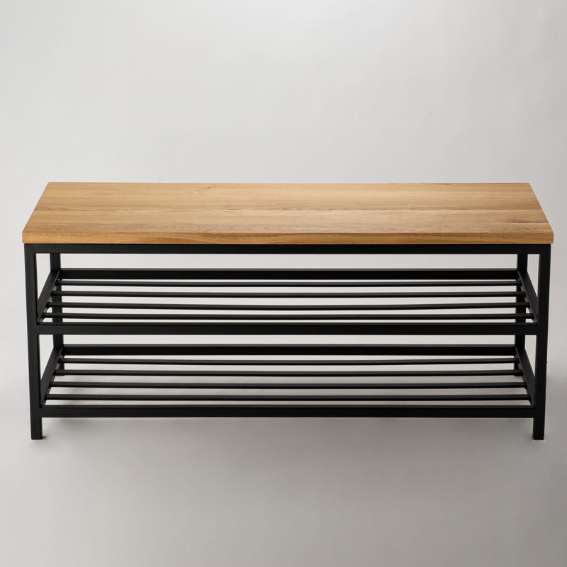 Dovie Solid Wood Storage Bench, H40 x W100 x D30cm