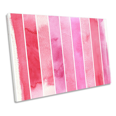 Pink Abstract Stripes - Wrapped Canvas Print