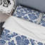 Ensemble de housse de couette transitionnel bleu et blanc intemporel damassé Glamour Art II-109161004