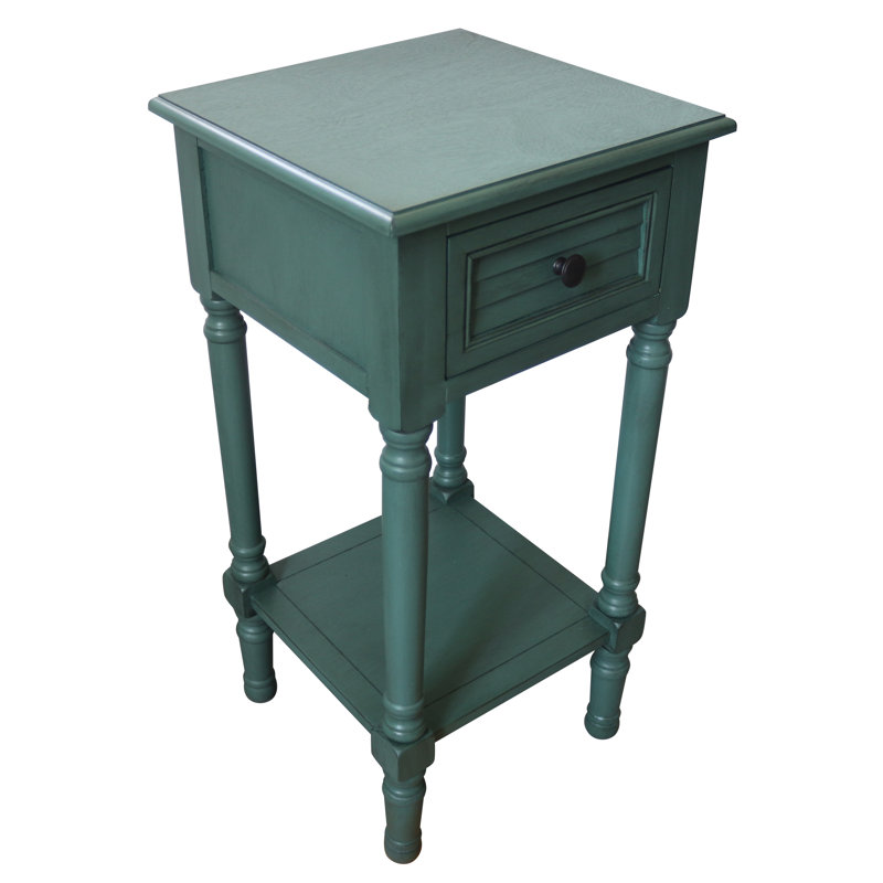 Table de bout avec rangement, Antique Teal