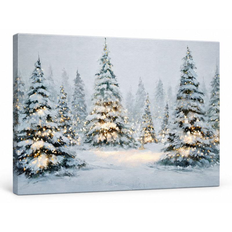 Art mural sur toile Twilight Lights in Winter Grove, H 36 po x l 24 po