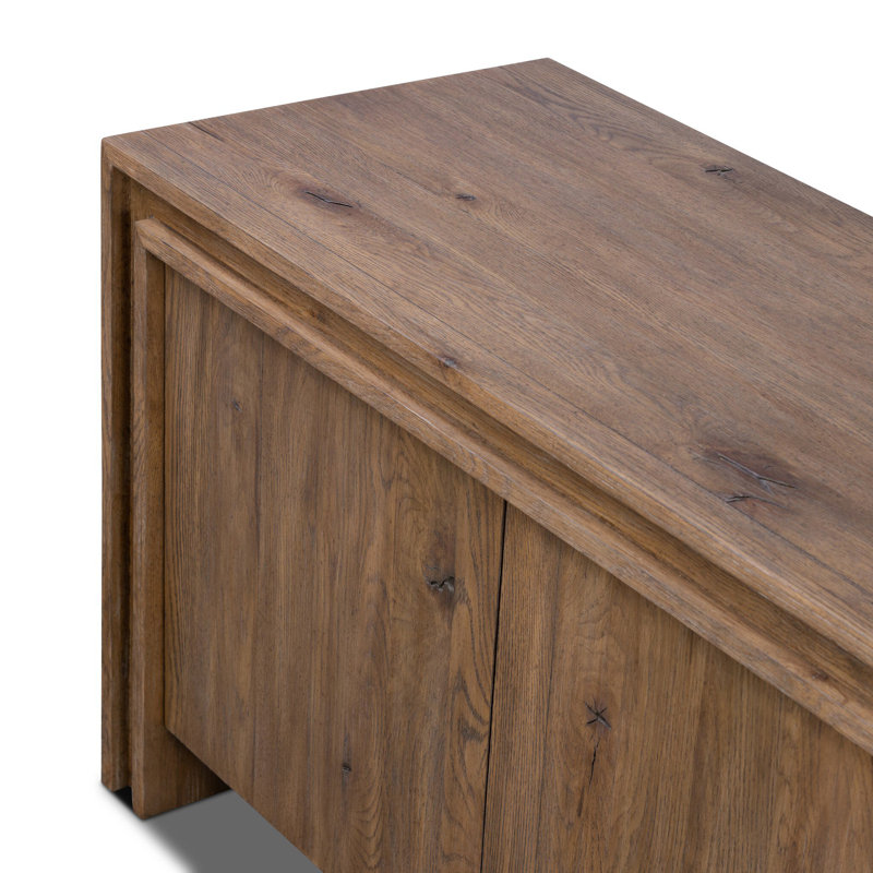Chalmers Media Console-Weathered Oak, Weathered Oak