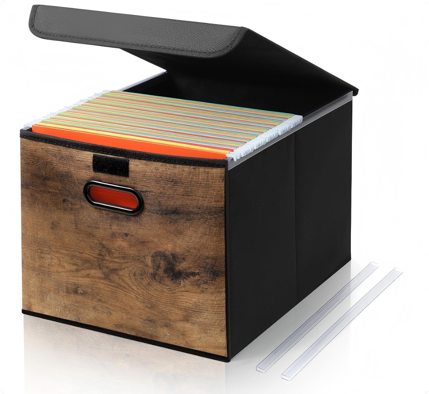 17 Stories Decorative File Organizer Box With Wood Grain Pattern ...