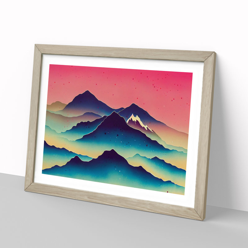Ravishing Mountains - Single Picture Frame Painting, 46cm H x 64cm W x 2cm D, Oak Framed