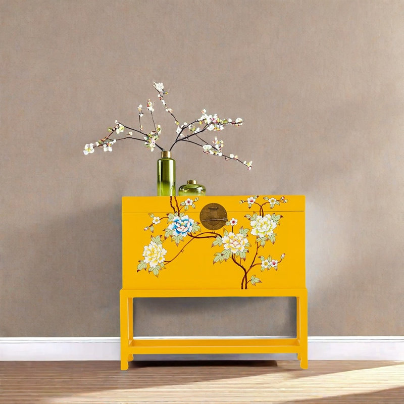 Commode d'entrée en bois de camphre massif