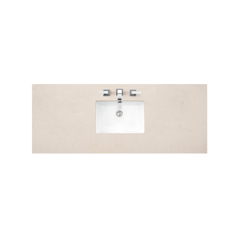 Bristol 60'' W Single Vanity, Whitewashed Walnut, White Zeus, 8" Widespread
