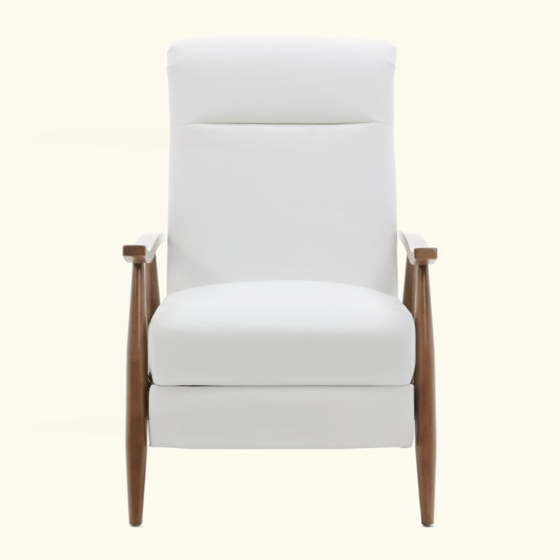 Fauteuil inclinable à accoudoirs en bois, Blanc