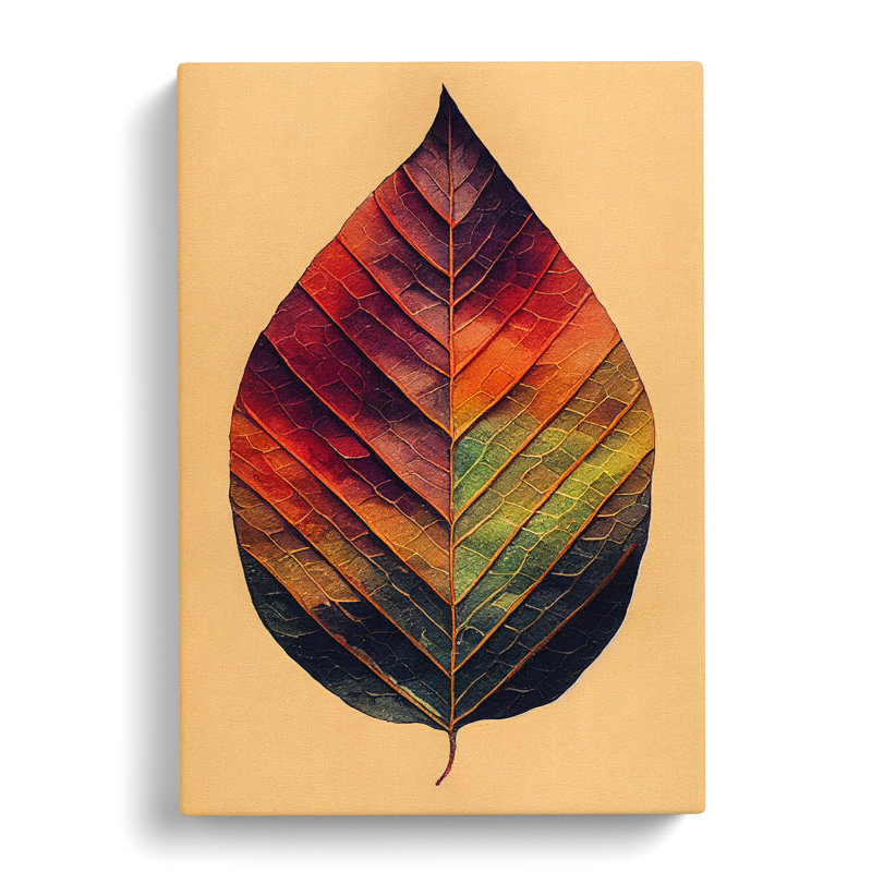 Leaf Painted No.1 - Wrapped Canvas Print, 50cm H x 35cm W x 3cm D