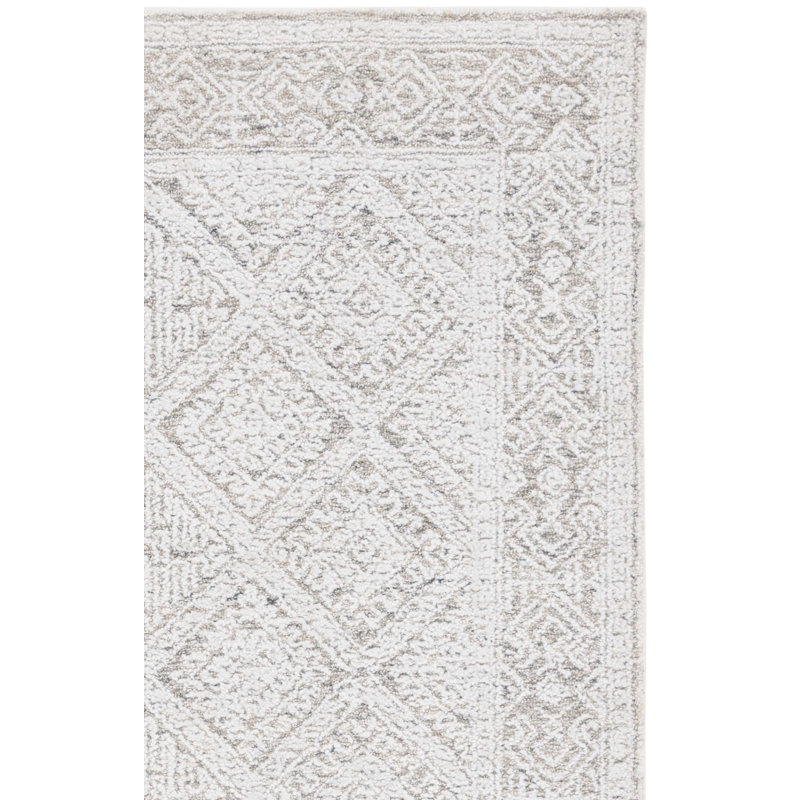 Tapis taupe / ivoire Allyana 229, Tapis de couloir 2 pi 3 po x 9 pi