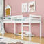 Lit mezzanine simple en bois avec grand espace de rangement-426273291