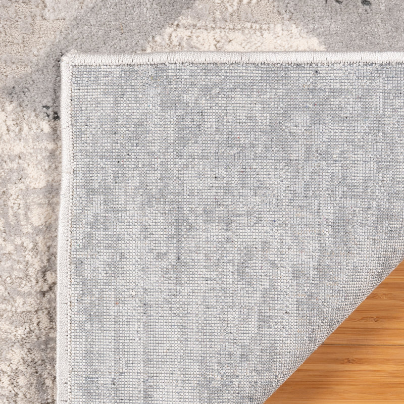  Ethan Soller Modern Geometric Indoor Area Rug, Ivory Gray Beige Polypropylene – Living Room, Bedroom & Dining Room - 5x7