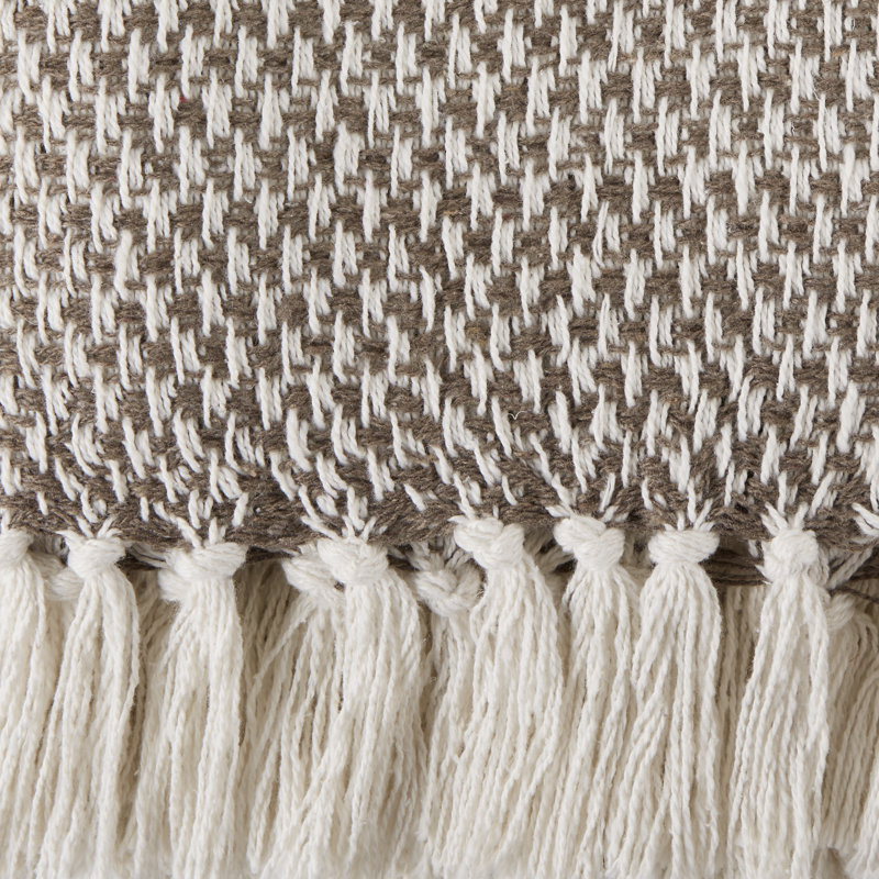 Jeté en coton , Brun