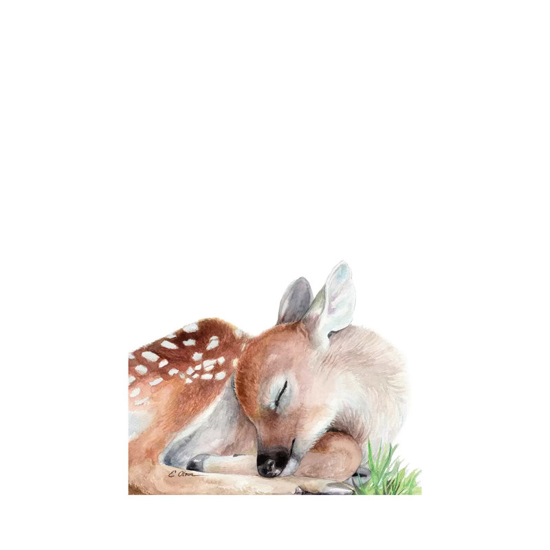 Woodland Sleeping Fawn - Wrapped Canvas Painting, 66.04 cm H x 45.72 cm W