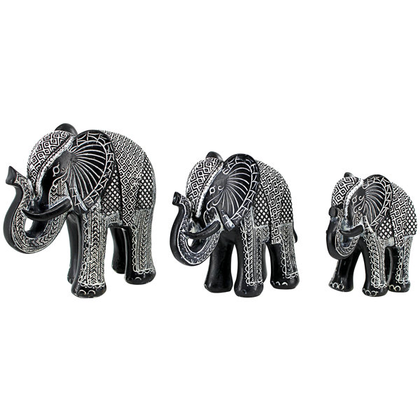 Design Toscano Pachyderm Parade 3 Piece Elephant Figurine Set & Reviews ...