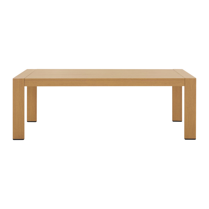 Aluminum Patio Coffee Table, Wood Grain, Wood Grain