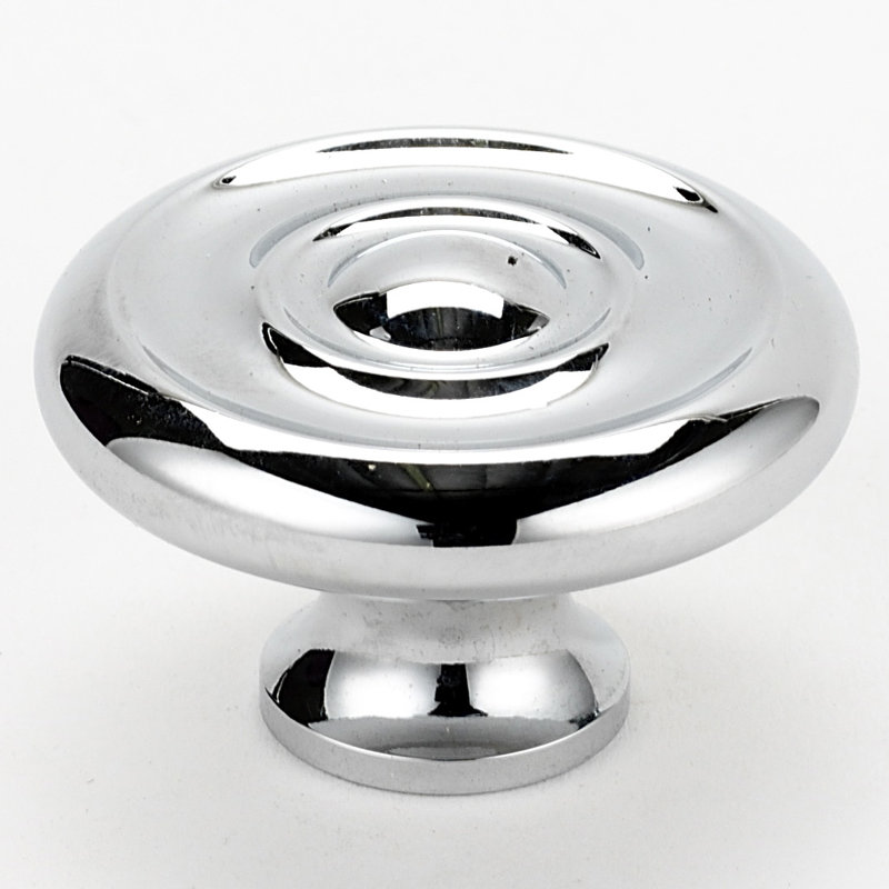 Poignée champignon, Chrome poli, H 0,75 po x l 0,75 po x P 0,375 po