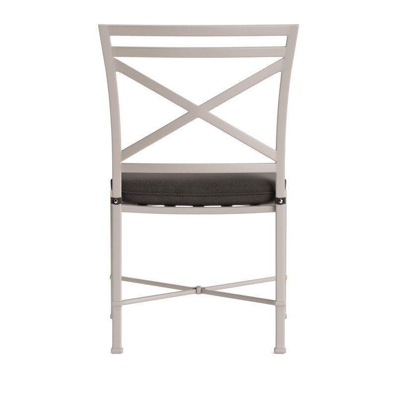 Venetian Outdoor Dining Side Chair, Dove Smooth, Fusion Charcoal, Brown