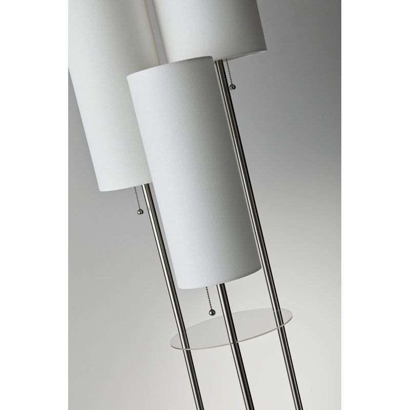 173cm Satin Steel Traditional Floor Lamp