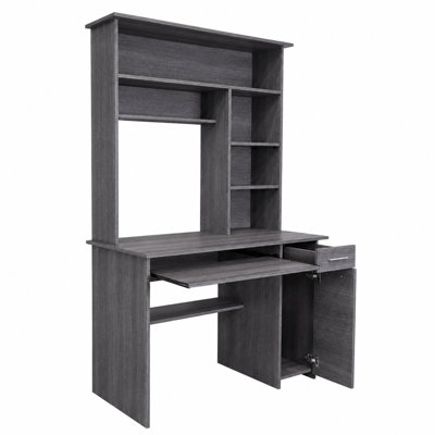 Jexton Computer Desk with Hutch and Storage Shelves – Home Office Desk