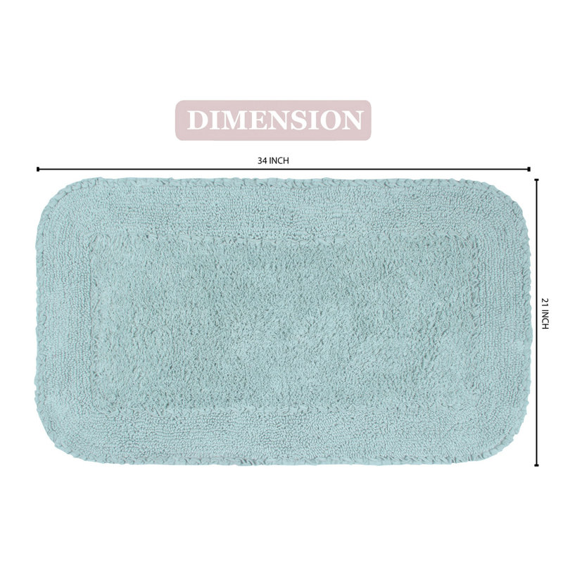 Maytham Bath Rug, Rectangle - 21" W x 34" L, Sky Blue