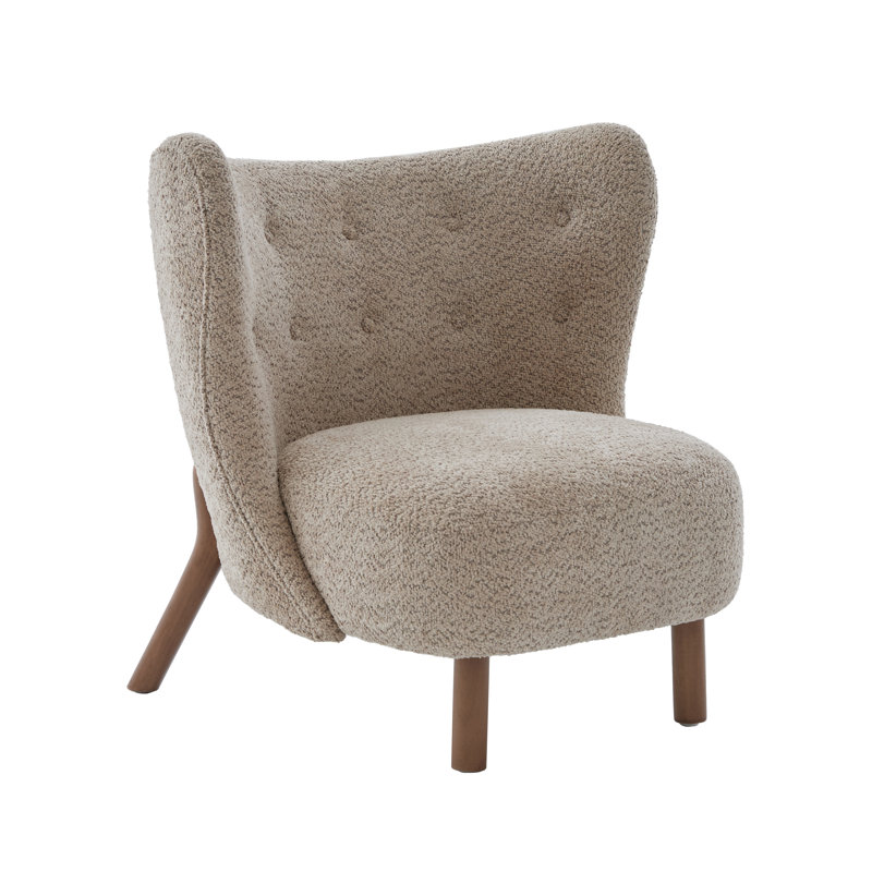 Chaise d'appoint rembourrée Aurora, Marron clair
