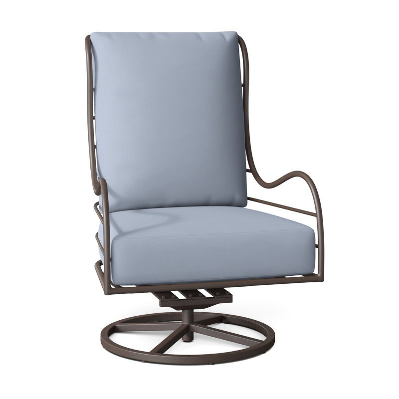 Chaise berçante pivotante en aluminium Carmel - Gris ardoise, Pas de soudure, Chambray tonnelle