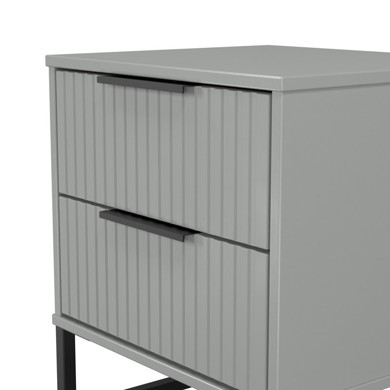 Chaelynn 45cm W Manufactured Wood Bedside Table, Grey