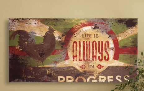 Always In Progress - Reproduction de publicité sur toile tendue, H 30 po x l 60 po x P 1,5 po