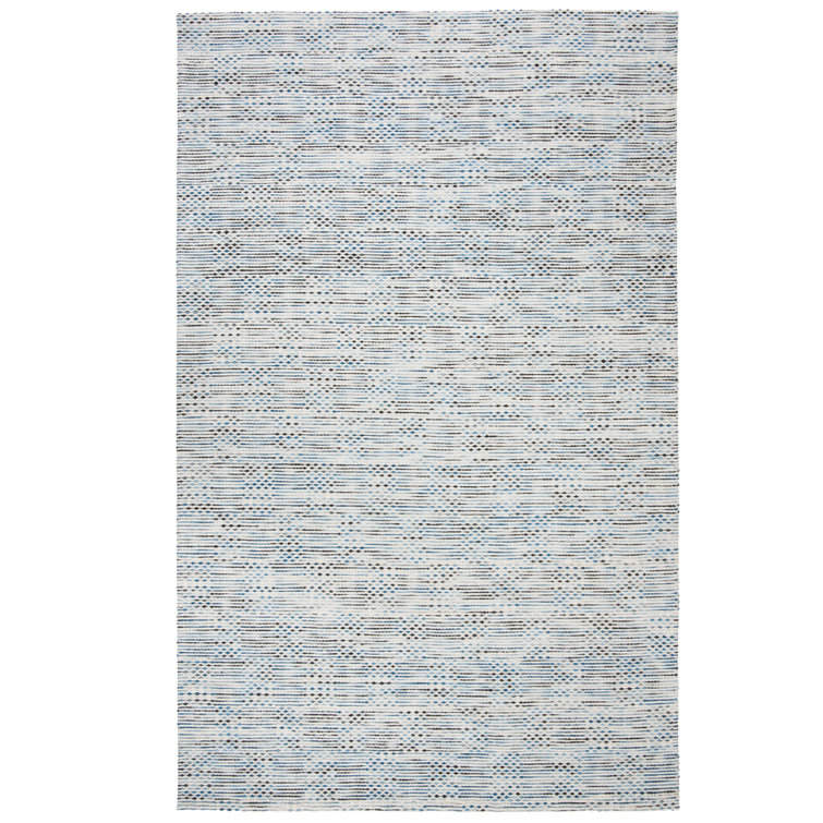 Laureldale Hand Woven Wool/Cotton Abstract Rug in Navy/Beige