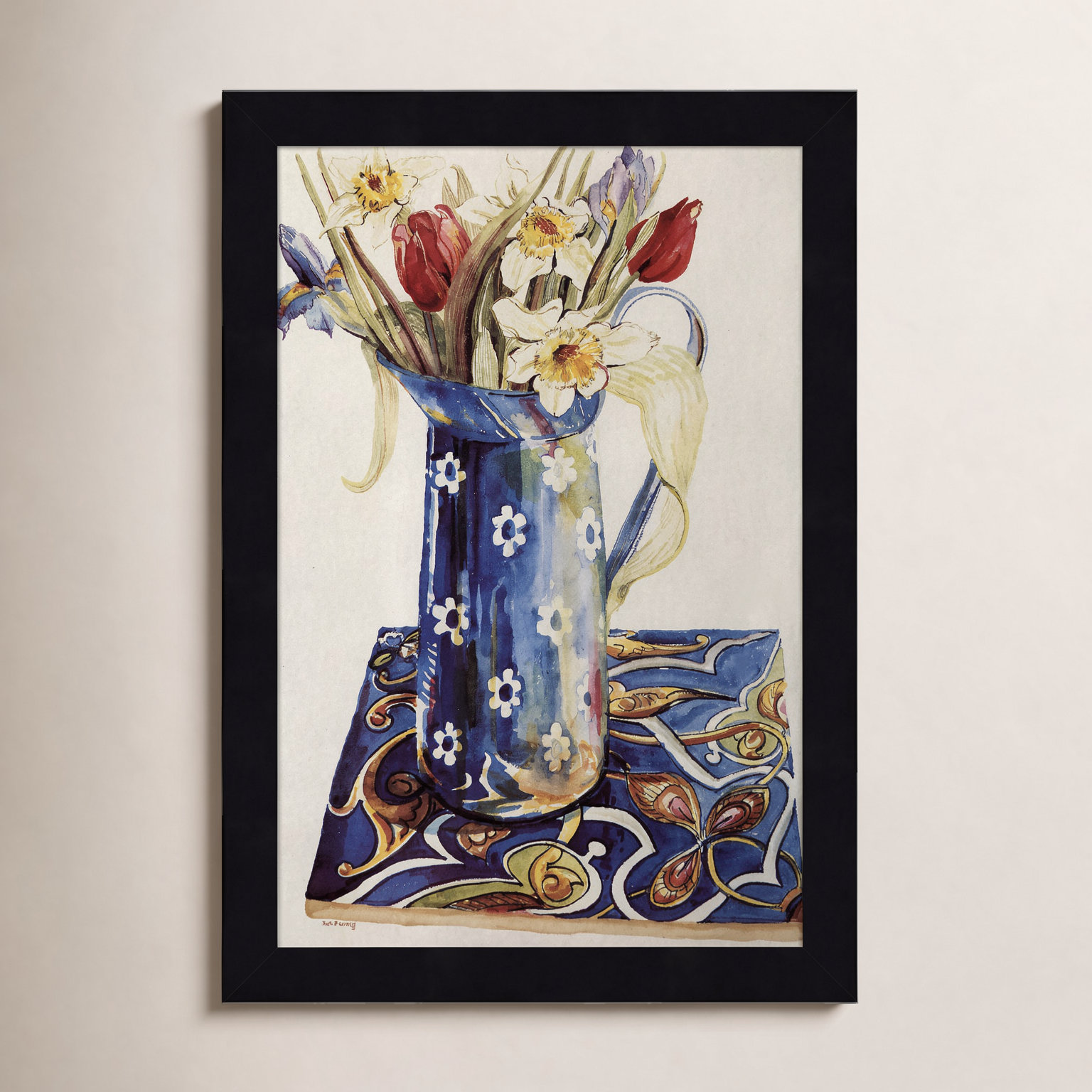 Chancy "Tulips" Print by Joan Thewsey, 13" H x 9" W x 1" D, Black