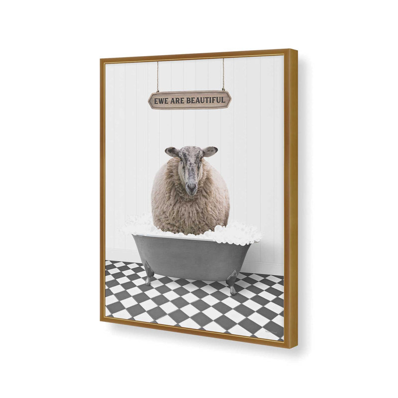 «Ewe Are Beautiful» par lettrage et reproduction d'art, L 12 po x H 16 po, Impression encadrée, Gold