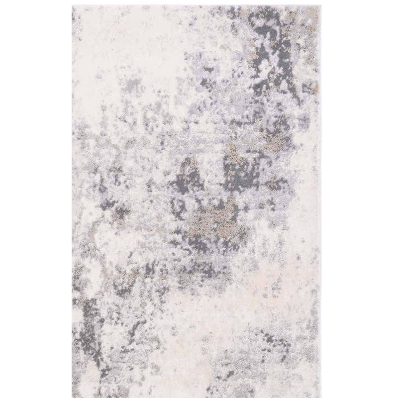 Tapis gris / ivoire Branscum, Rectangulaire 3 pi x 5 pi