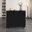 Black Foldable Dining Table Retro Design, Mobile on Casters with Storage Compartment, Space-Saving 1.3/1.5 Metre Long Table for Kitchen, Apartment, 4-6 Person Fully Assembled, No Assembly Required.(Without Chairs)-1180971936