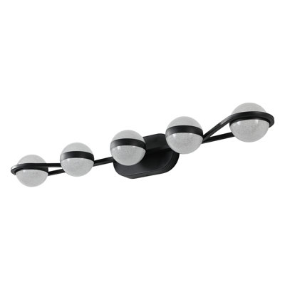 Modern Minimalist Bathroom Vanity Light, LED 5 Bulb Frosted Glass Shades, Wall Mounted Decorative Lighting Fixture, Suitable for Bathroom Vanity Mirror