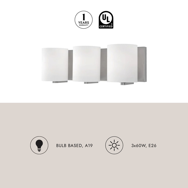 Bridgewater 3 - Light Bath Bar, Brushed Nickel