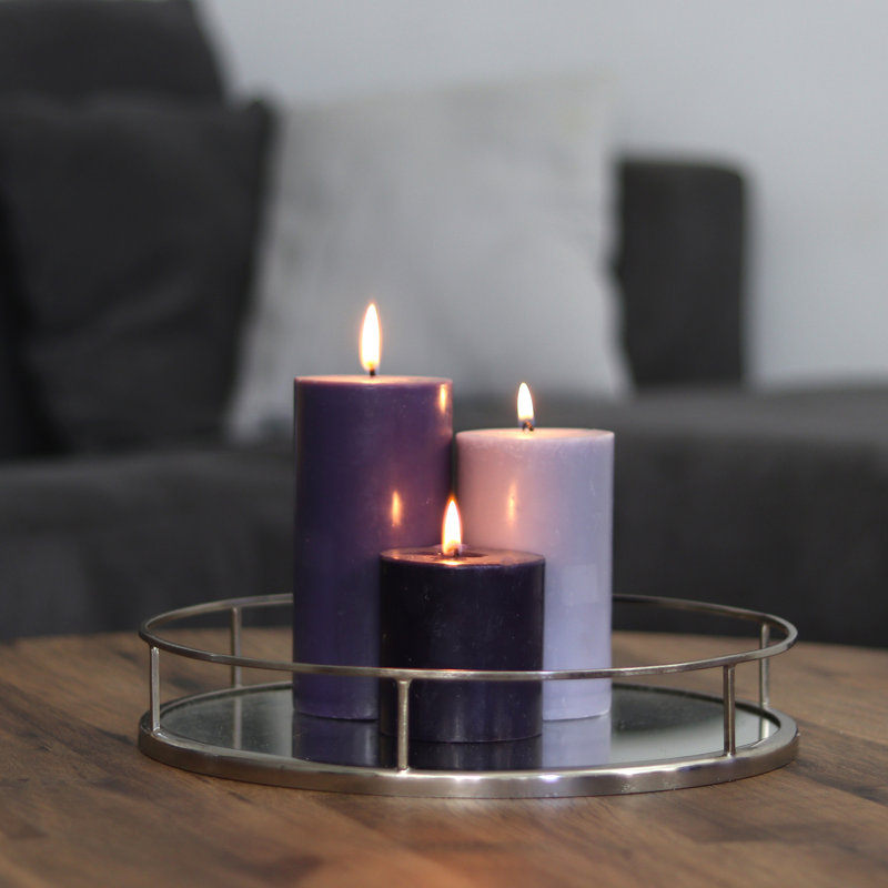 Unscented Scented Pillar Candle, Purple