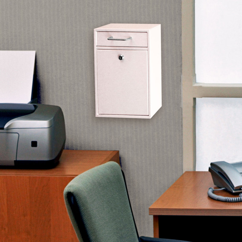 Steel Wall Mounted Mailbox with Magnetic Closure, Vanilla