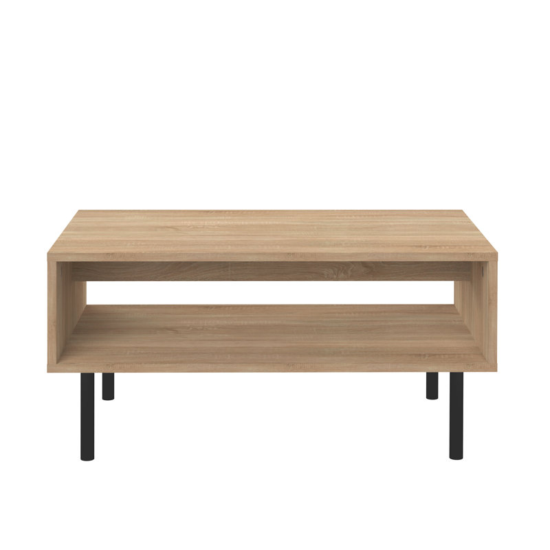Shadava Four Leg Coffee Table with Storage, Oak