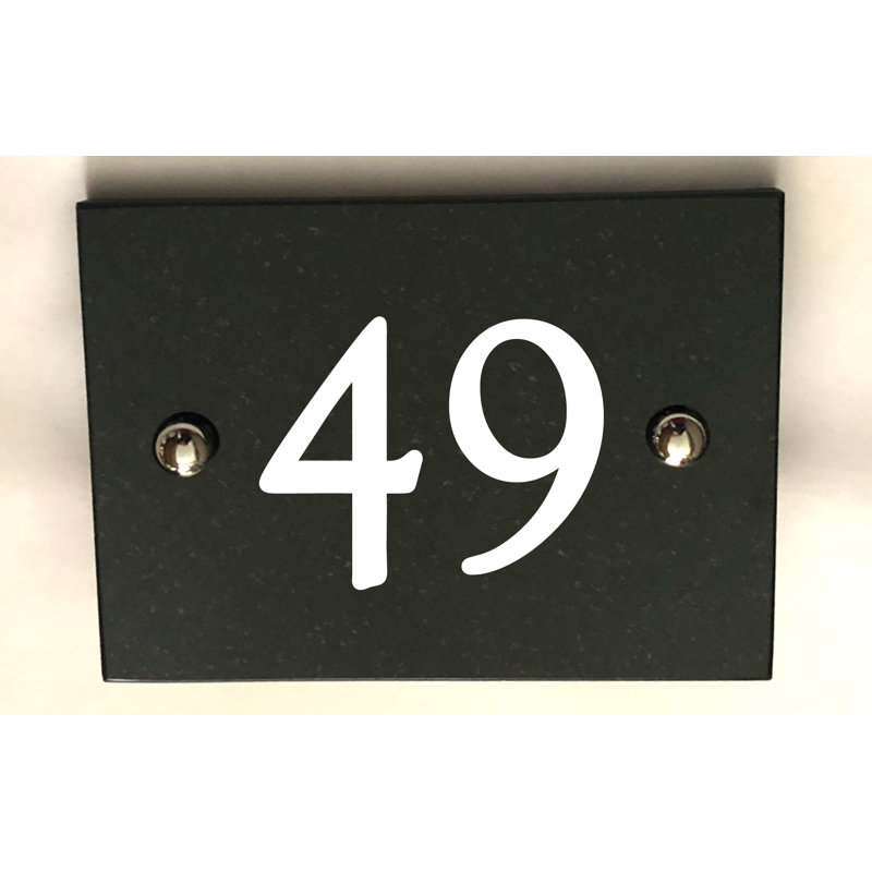 Brumby 10cm H Reflective Stone House Number, 49