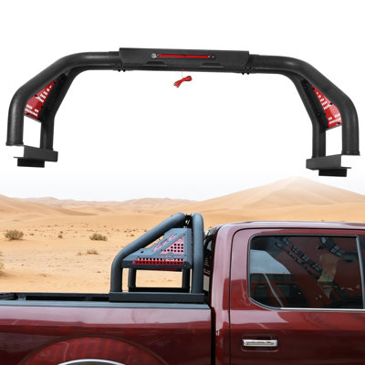 Adjustable Sport Chase Rack Roll Bar, Heavy-Duty Truck Bed Roll Bar Compatible with Ford F-150