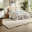 Premium Stripe Textured Beige Bedding Set, Polyester Comforter For Year-round Comfort